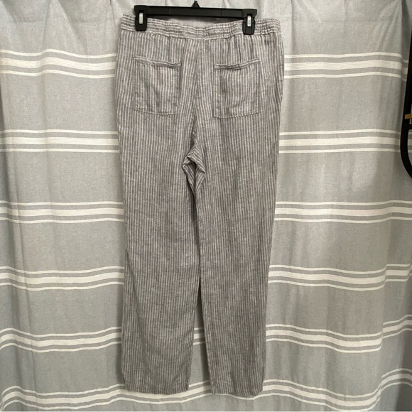 ELLEN TRACY / Striped Linen Pants Size S - Picture 2 of 12